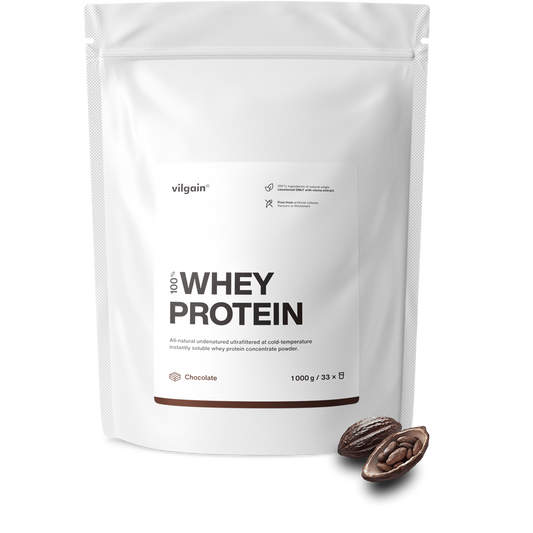 Vilgain Grass-fed Whey Protein 1000g - Chocolate product packaging