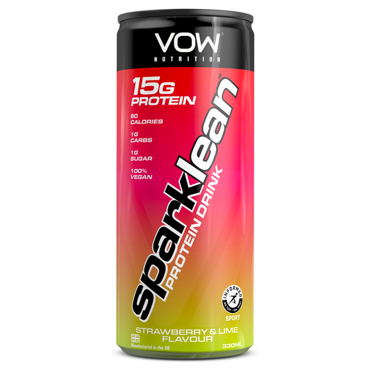 VOW Nutrition Sparklean Protein Drink 12x330ml - Strawberry & Lime product packaging