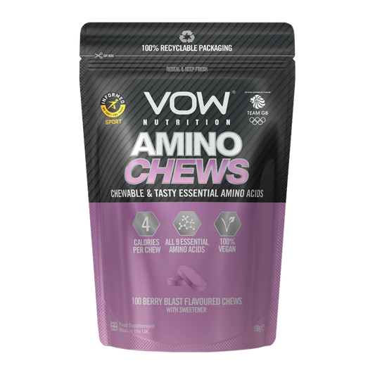 VOW Nutrition Amino Chews 100 Tabs - Berry Blast product packaging