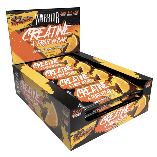 Warrior Creatine Bars 12x75g - Chocolate Orange product packaging