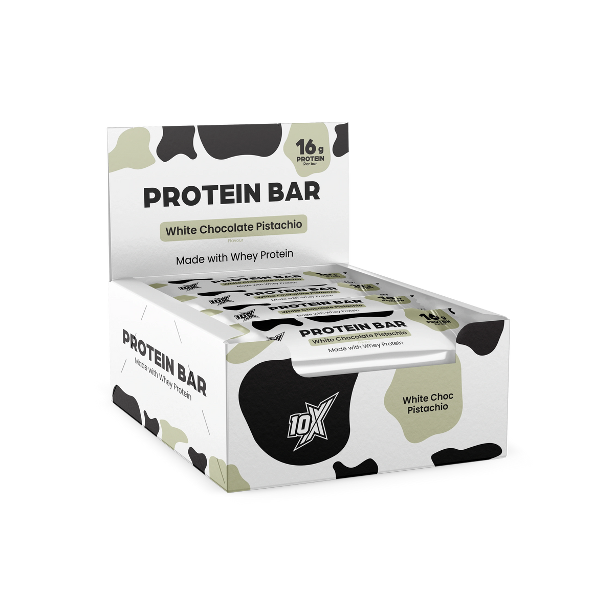 10X Athletic Protein Bar 12x55g White Chocolate Pistachio box