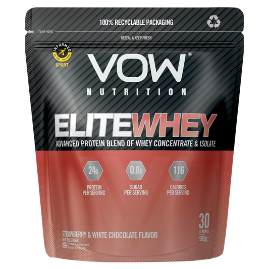 VOW Nutrition Elite Whey 900g Strawberry & White Chocolate packshot