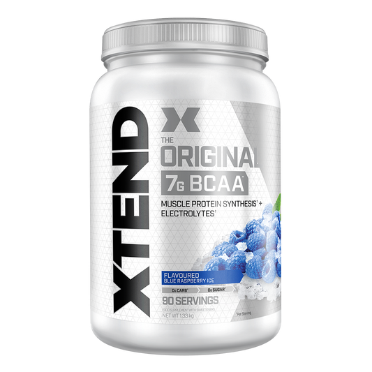 XTEND BCAA 1.332kg - Blue Raspberry Ice product packaging