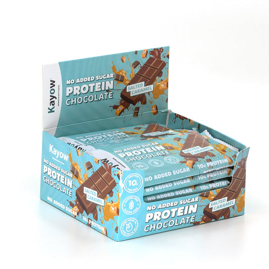 Kayow Nutrition No Added Sugar Protein Chocolate 12x40g Salted Caramel packshot
