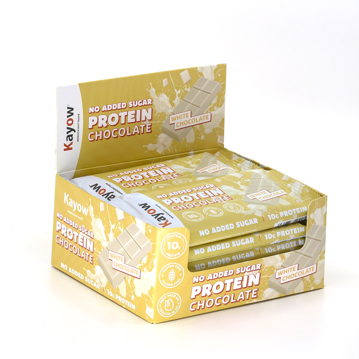 Kayow Nutrition No Added Sugar Protein Chocolate 12x40g White Chocolate