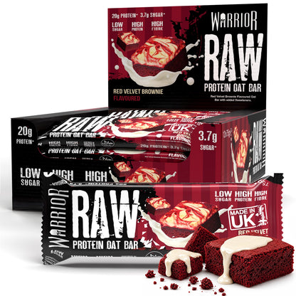 Warrior Raw Protein Flapjack 12x75g Red Velvet Brownie packshot