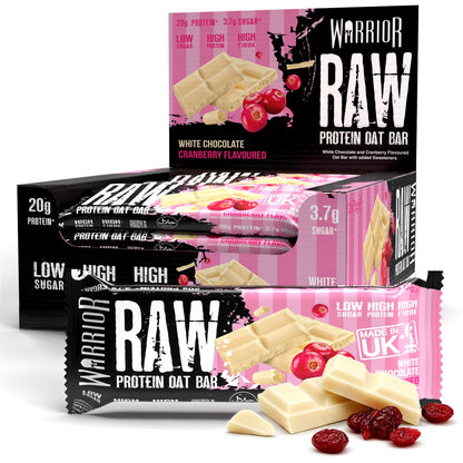 Warrior Raw Protein Flapjack 12x75g White Chocolate Cranberry packshot