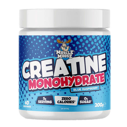 Muscle Moose Creatine Monohydrate (Flavoured) 200g Blue Raspberry packshot