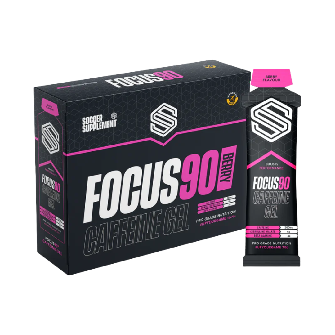 Soccer Supplement Focus90 Caffeine Gel 12x70g Mixed Berry packshot