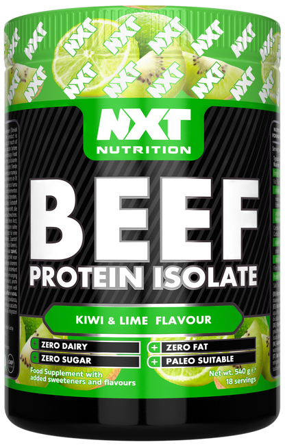 NXT Nutrition Beef Protein Isolate 540g Kiwi & Lime packshot