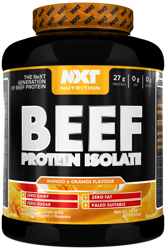 NXT Nutrition Beef Protein Isolate 1.8kg Mango & Orange packshot
