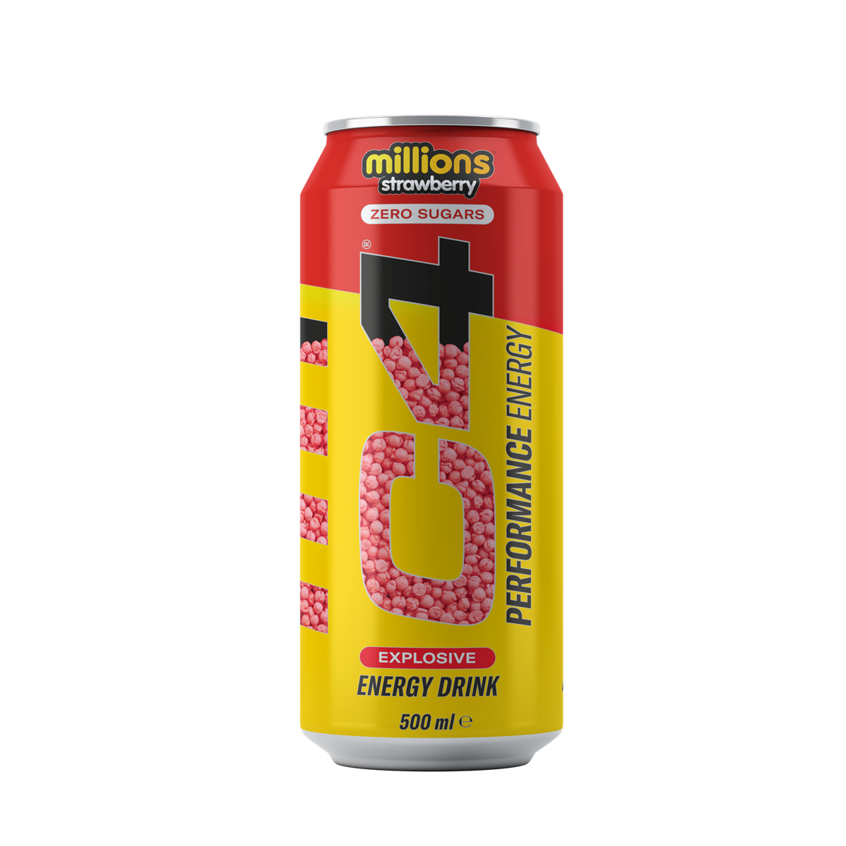 Cellucor C4 Performance Energy Carbonated RTD 12x500ml - Millions Strawberry product packaging