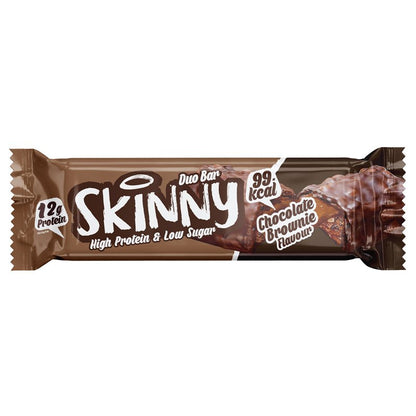 The Skinny Food Co Duo Low Sugar High Protein Bar 12 x 60g - Chocolate Brownie