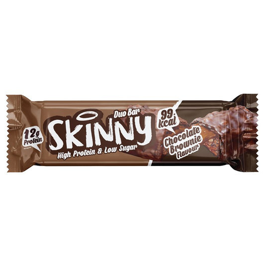 The Skinny Food Co Duo Low Sugar High Protein Bar 12 x 60g - Chocolate Brownie
