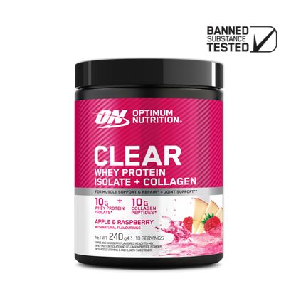 Optimum Nutrition Clear + Collagen 240g Apple & Raspberry packshot
