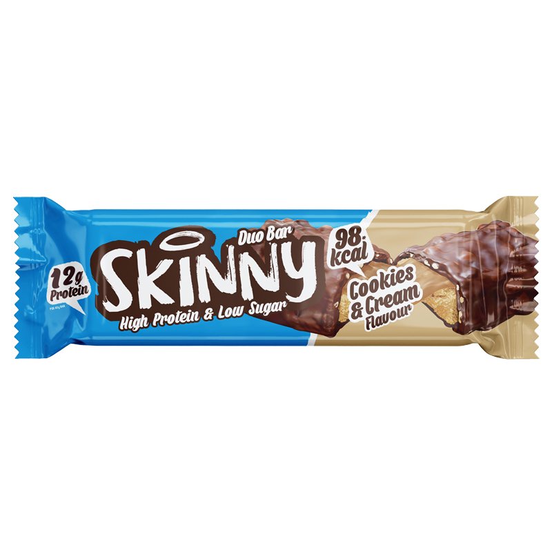 The Skinny Food Co Duo Low Sugar High Protein Bar 12 x 60g - Cookies and Cream