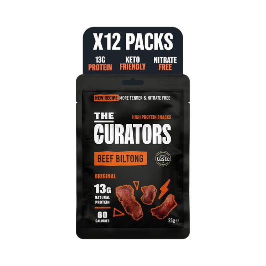 The Curators Beef Biltong 12x25g Original packshot