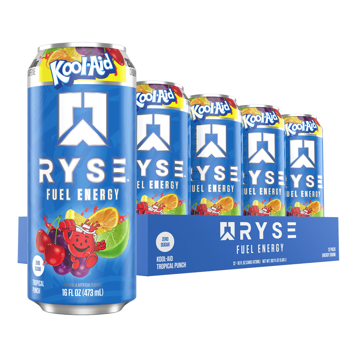RYSE Fuel Energy 12x473ml Kool-Aid Tropical Punch packshot