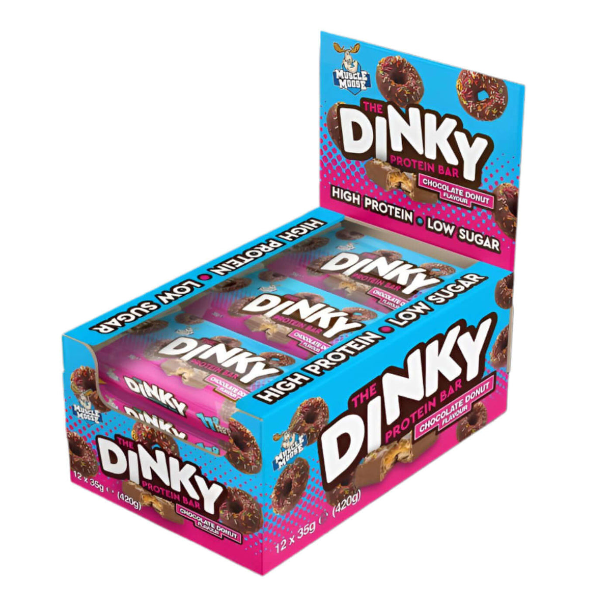 Muscle Moose Dinky Protein Bar 12x35g Chocolate Donut packshot
