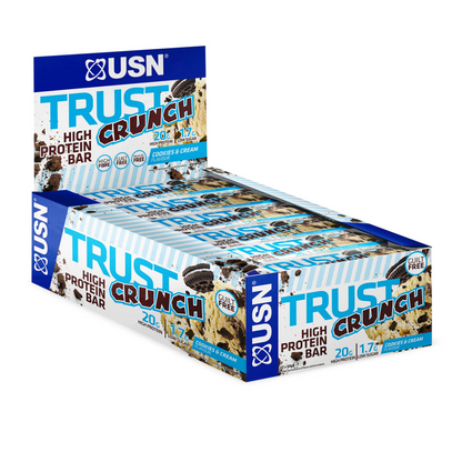 USN Trust Crunch Bars 12x60g Cookies & Cream packshot
