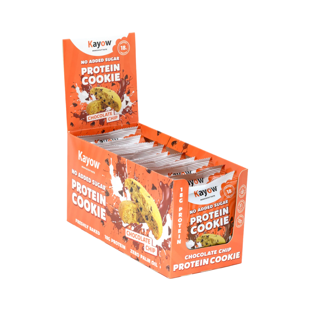 Kayow Nutrition No Added Sugar Protein Cookies 12x60g Chocolate Chip packshot