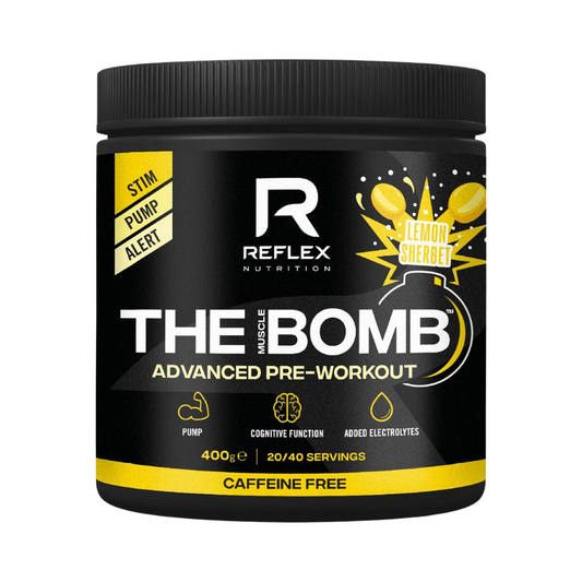 Reflex Nutrition The Muscle Bomb - CAFFEINE FREE 400g Sherbet Lemon packshot