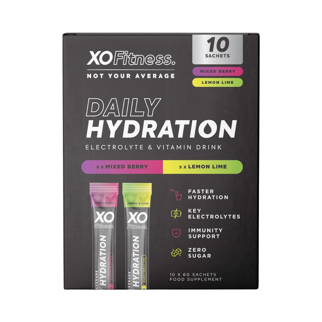 XO Fitness Hydration Mixed Box 10x6g Mixed Berry / Lemon & Lime packshot