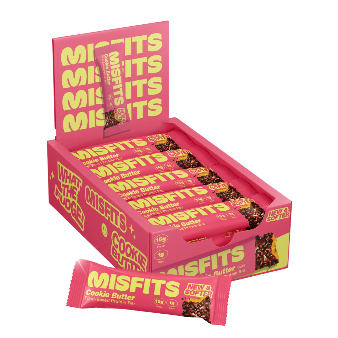 Misfits Plant-Based Protein Bar 15x50g Cookie Butter packshot