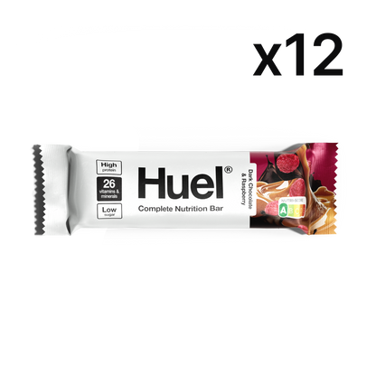 HUEL Complete Nutrition Bar 12x55g - Dark Chocolate and Raspberry - manufacturer product image