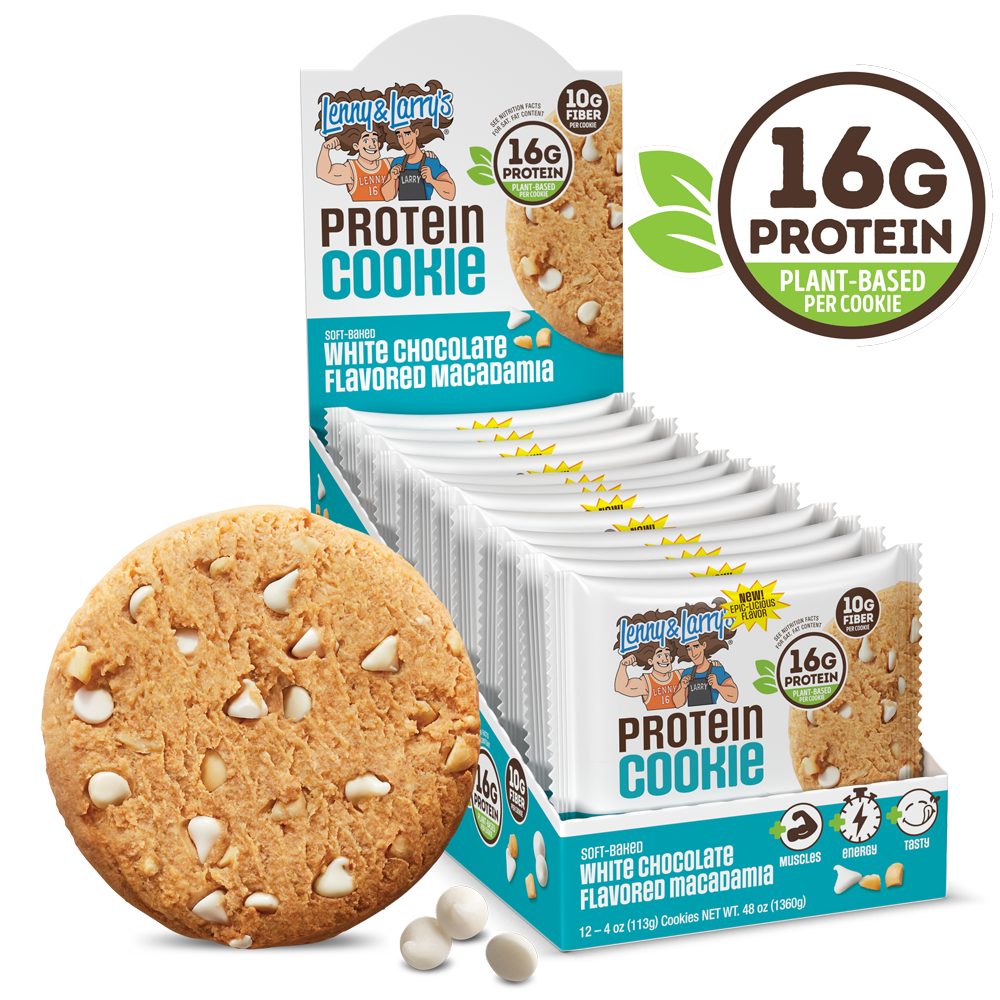 Lenny & Larry's The Complete Cookie 12x113g - White Chocolaty Macadamia product packaging