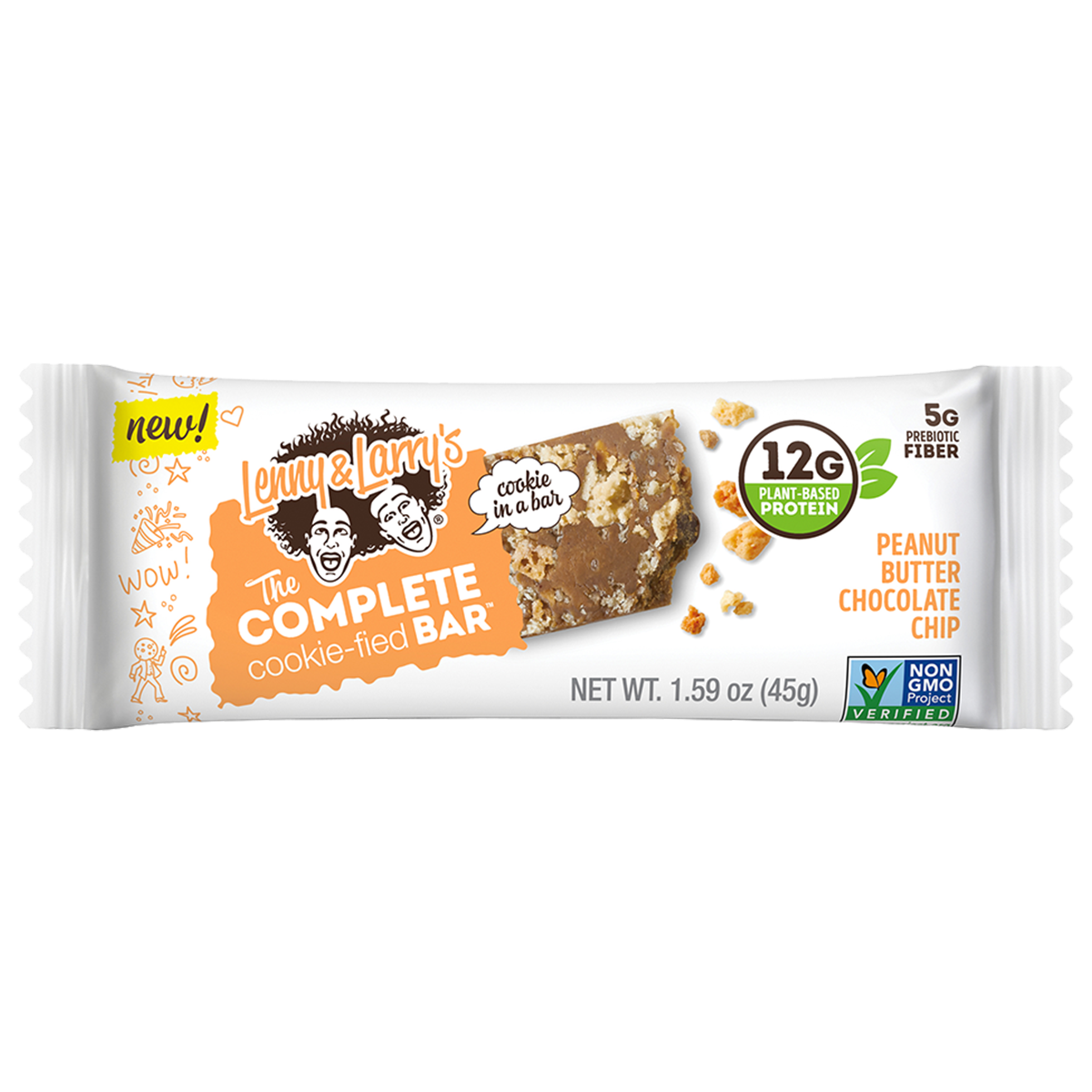 Lenny & Larry's The Complete Cookie-fied Bar 9x45g - Peanut Butter Chocolate Chip product packaging
