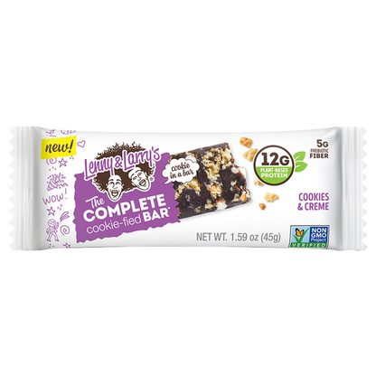 Lenny & Larry's The Complete Cookie-fied Bar 9x45g - Cookies & Creme product packaging