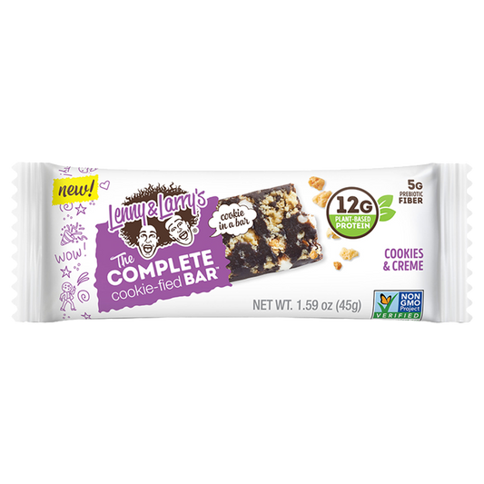 Lenny & Larry's The Complete Cookie-fied Bar 9x45g - Cookies & Creme product packaging