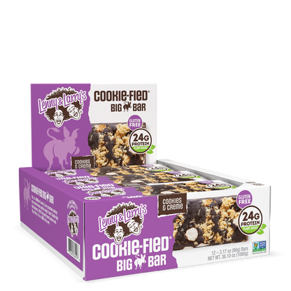Lenny & Larry's The Complete Cookie-fied Big Bar 12x90g - Cookies & Cream product packaging