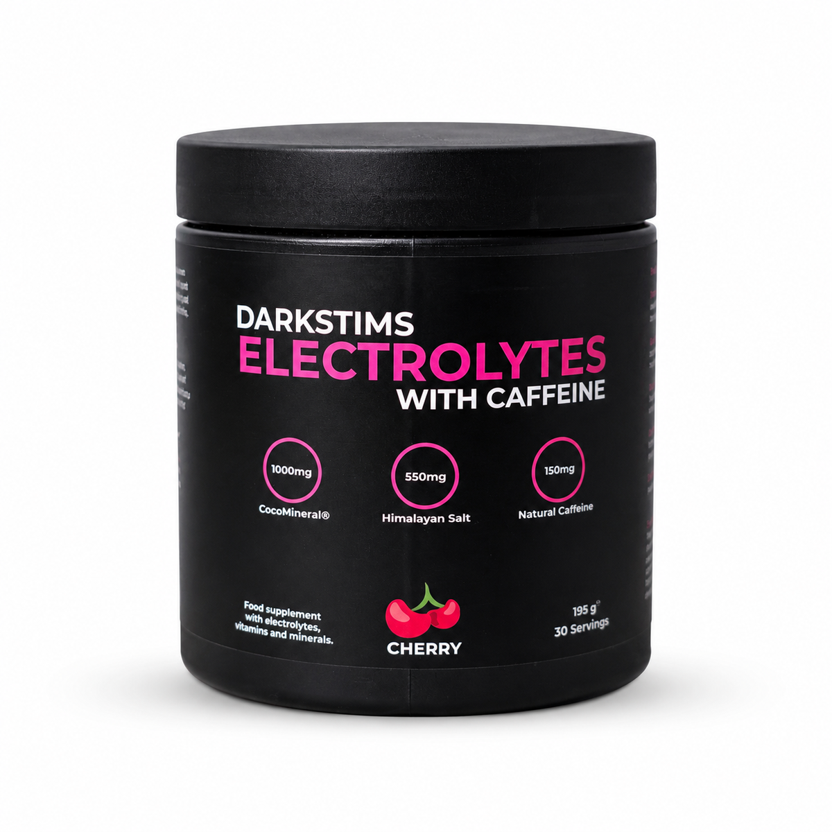 Darkstims Electrolytes with Caffeine 195g Cherry packshot