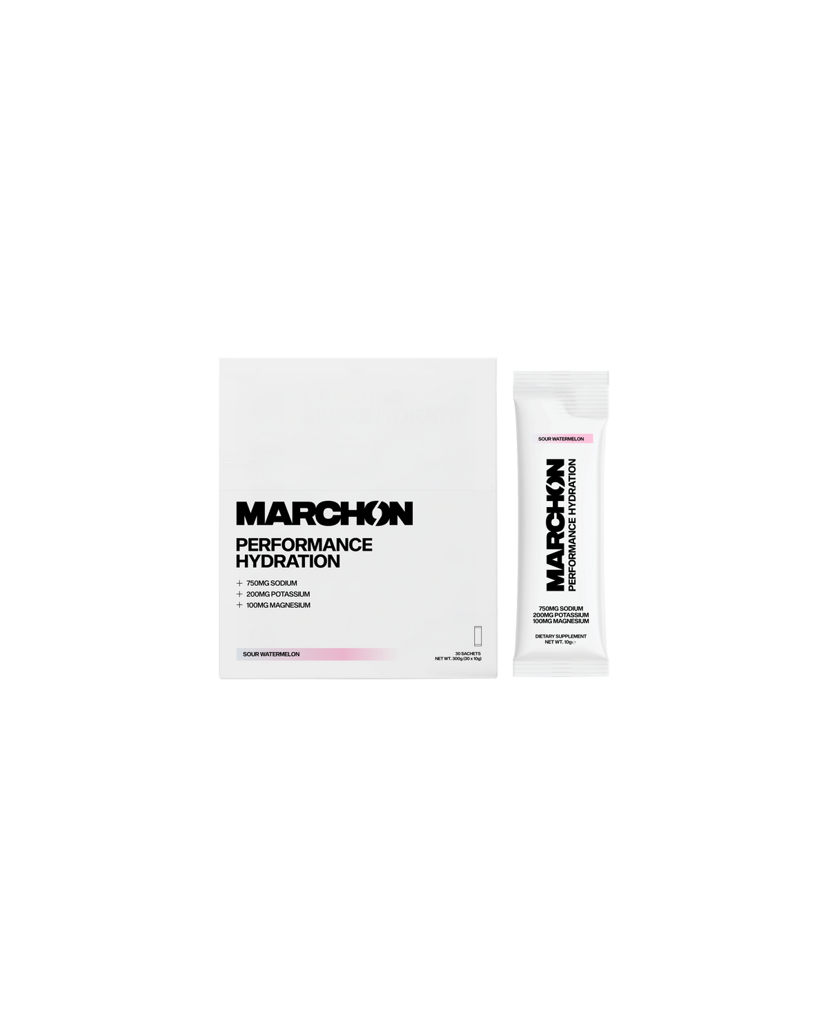 Marchon Supplements Performance Hydration Electrolyte Powder Sachets 30x10g Sour Watermelon packshot