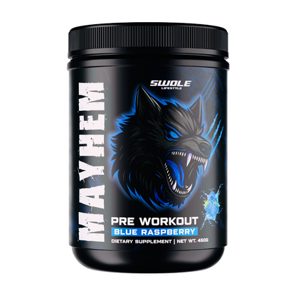 SWOLE Lifestyle MAYHEM Pre Workout 450g Blue Raspberry packshot