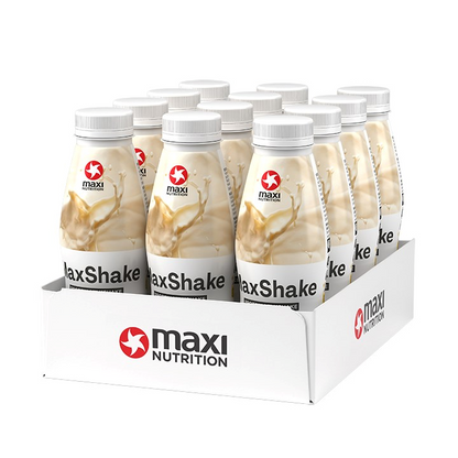 MaxiNutrition MaxShake Protein Milkshake 12x330ml - Vanilla product packaging
