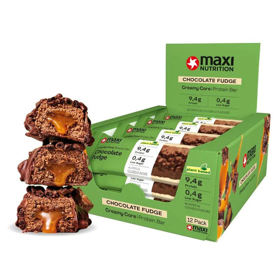 MaxiNutrition Vegan Creamy Core Bar 12x45g Chocolate Fudge packshot