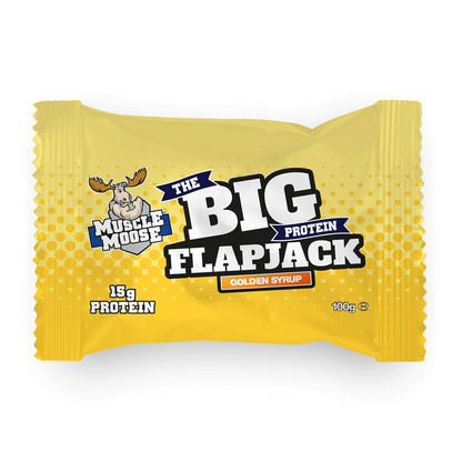 Muscle Moose Big Protein Flapjack 12x100g - Golden Syrup product packaging