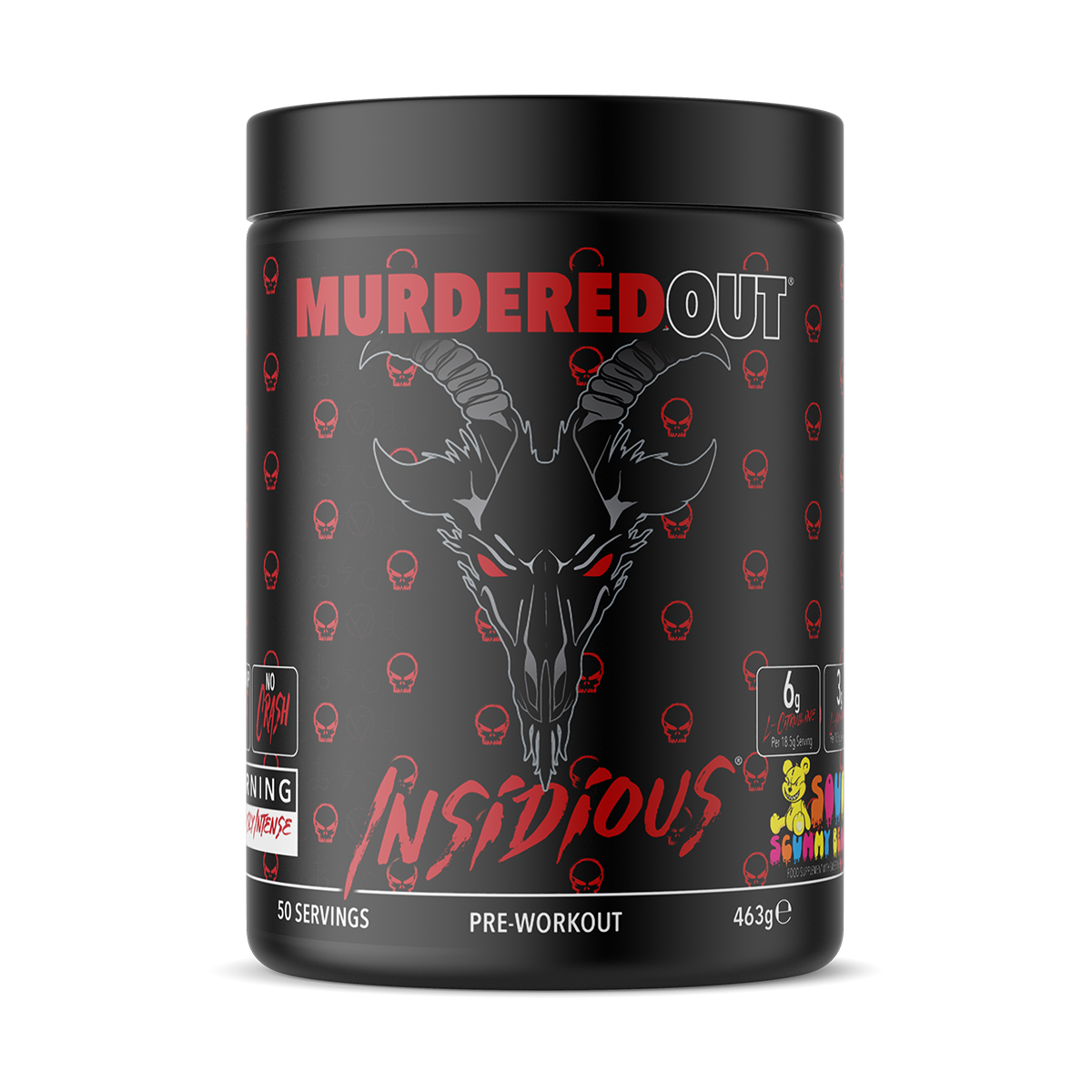 Murdered Out Insidious 463g - Sour Scummy Bear product packaging