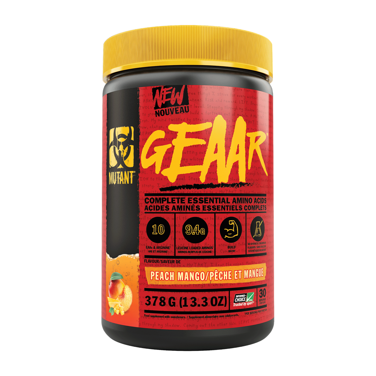 Mutant GEAAR 378g - Peach Mango product packaging