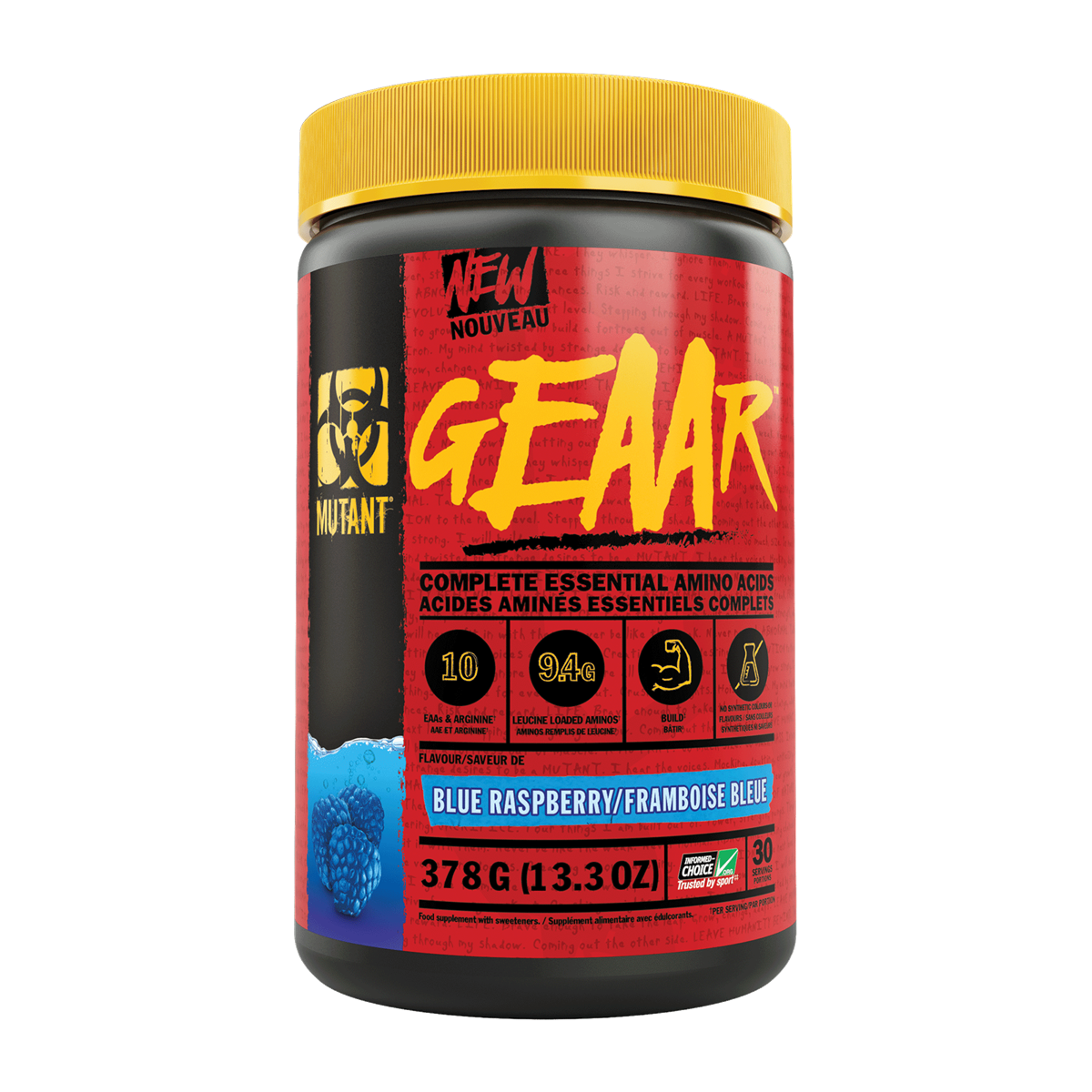 Mutant GEAAR 378g - Blue Raspberry product packaging
