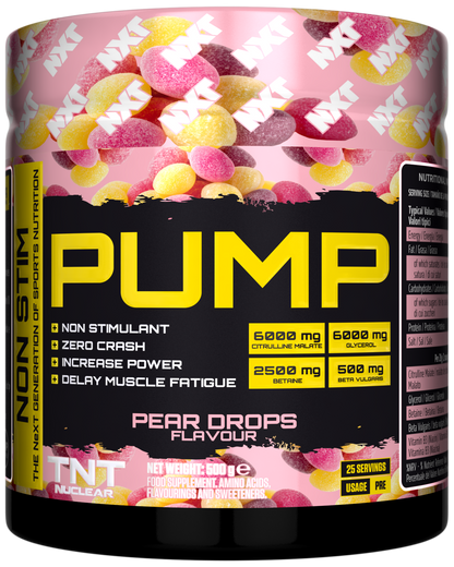 NXT Nutrition TNT Nuclear PUMP (Stim-Free) 500g Pear Drops packshot