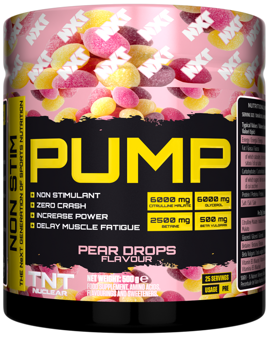 NXT Nutrition TNT Nuclear PUMP (Stim-Free) 500g Pear Drops packshot