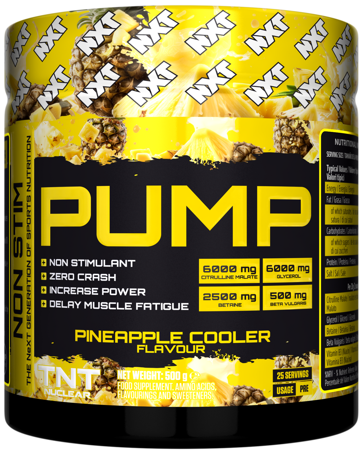 NXT Nutrition TNT Nuclear PUMP (Stim-Free) 500g Pineapple packshot
