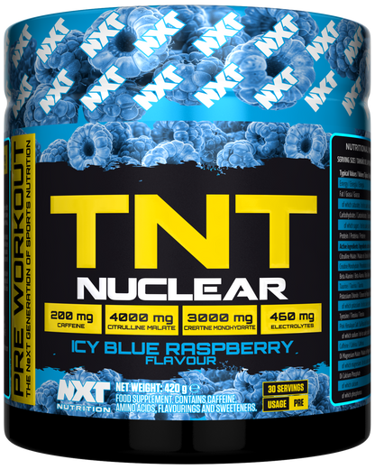 NXT Nutrition TNT Nuclear 420g Icy Blue Razz packshot