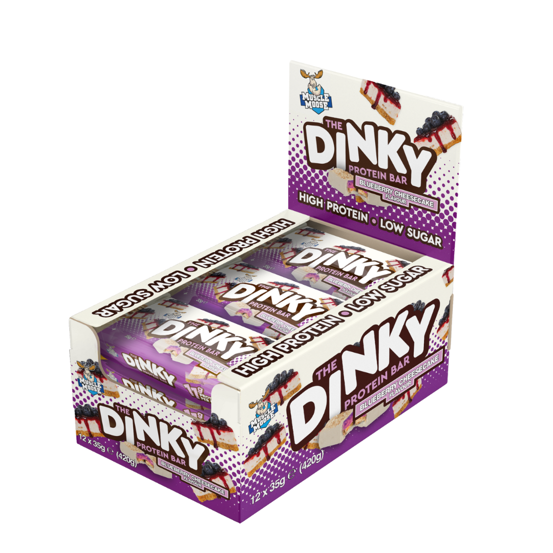 Muscle Moose Dinky Protein Bar 12x35g Blueberry Cheesecake packshot