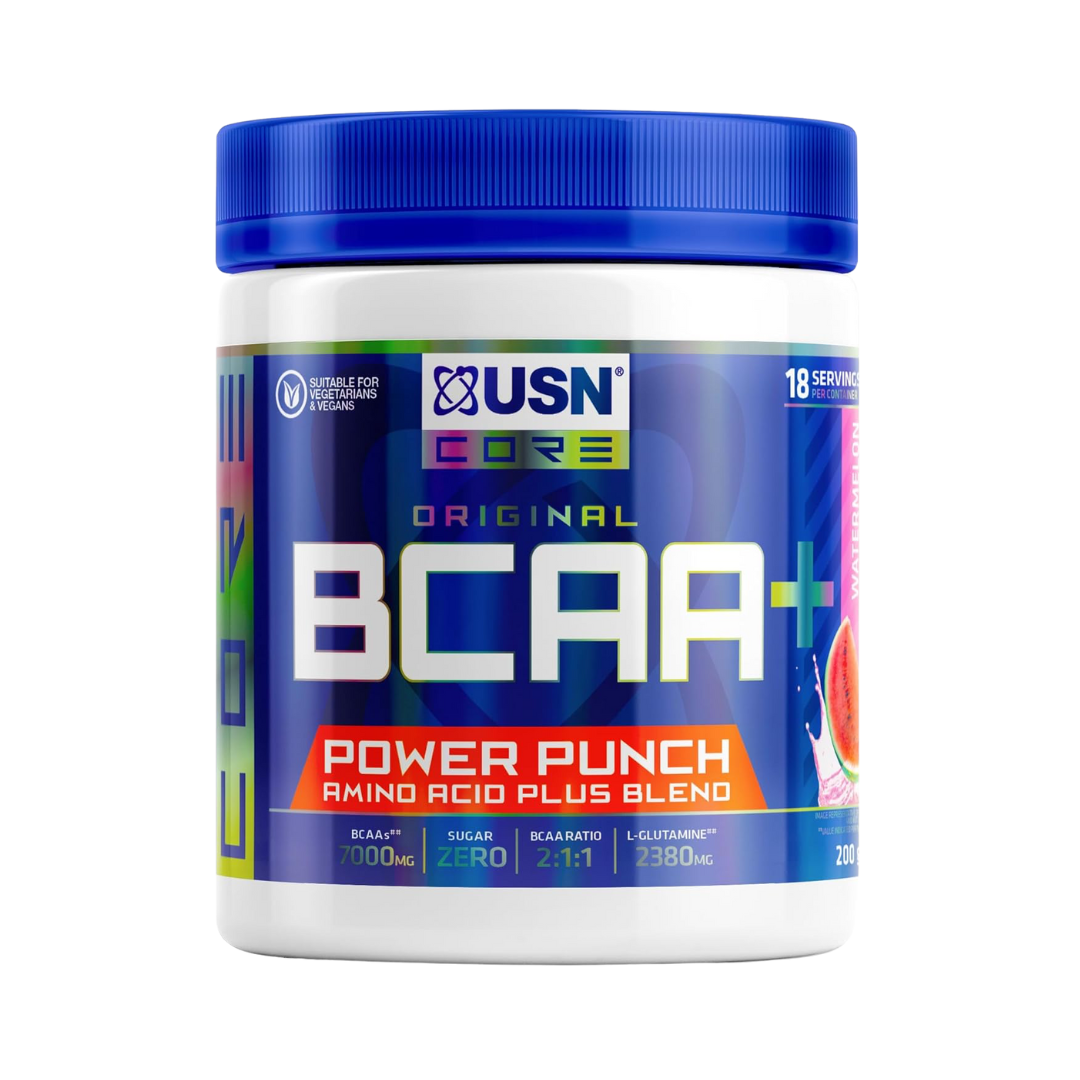USN CORE BCAA+ POWER PUNCH tub, watermelon graphic