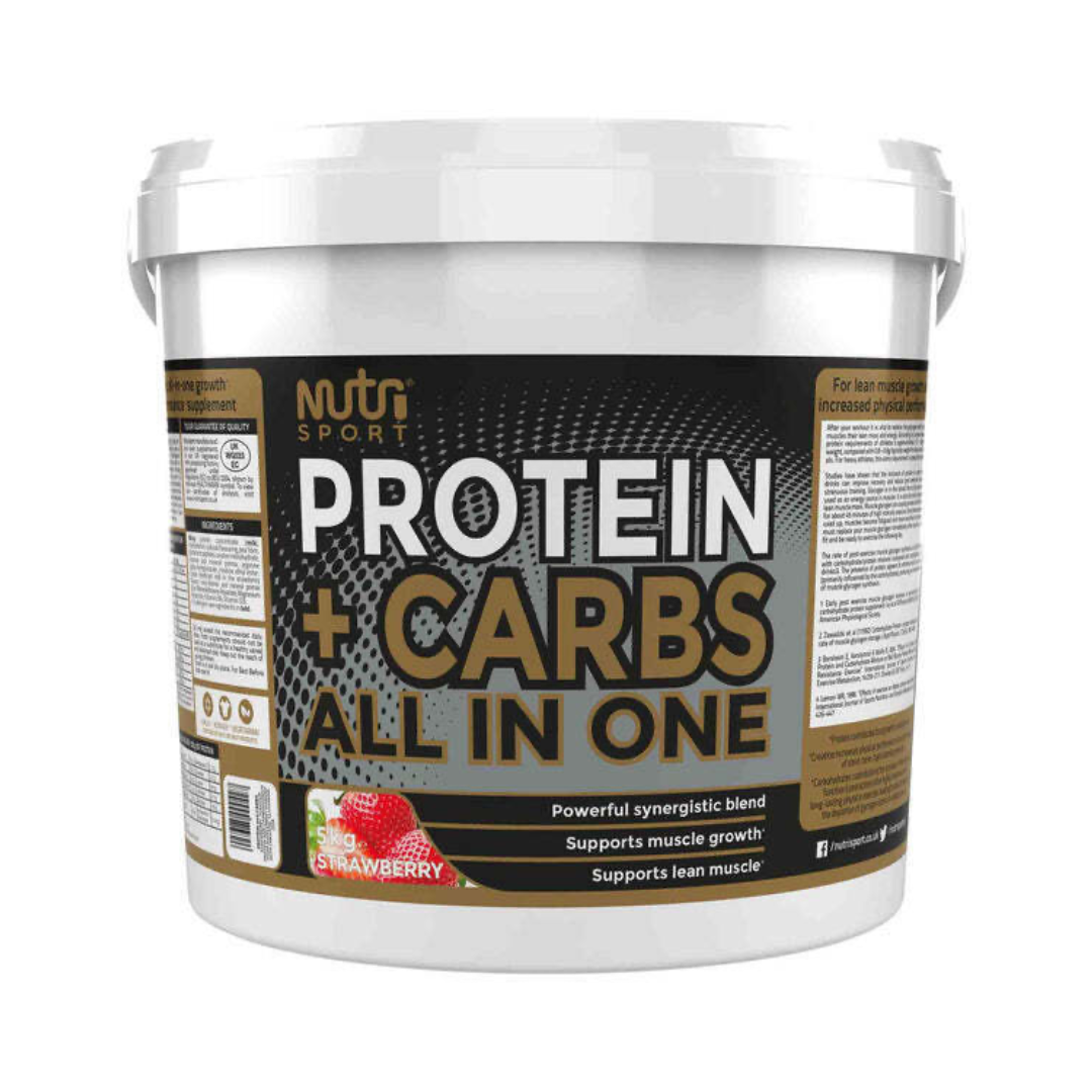 NutriSport Protein + Carbs 5kg Strawberry packshot